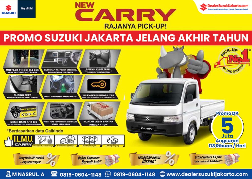 Promo Suzuki Carry Pick up DP 5 Juta di Jakarta - Dealer Suzuki Sunter Jakarta Utara