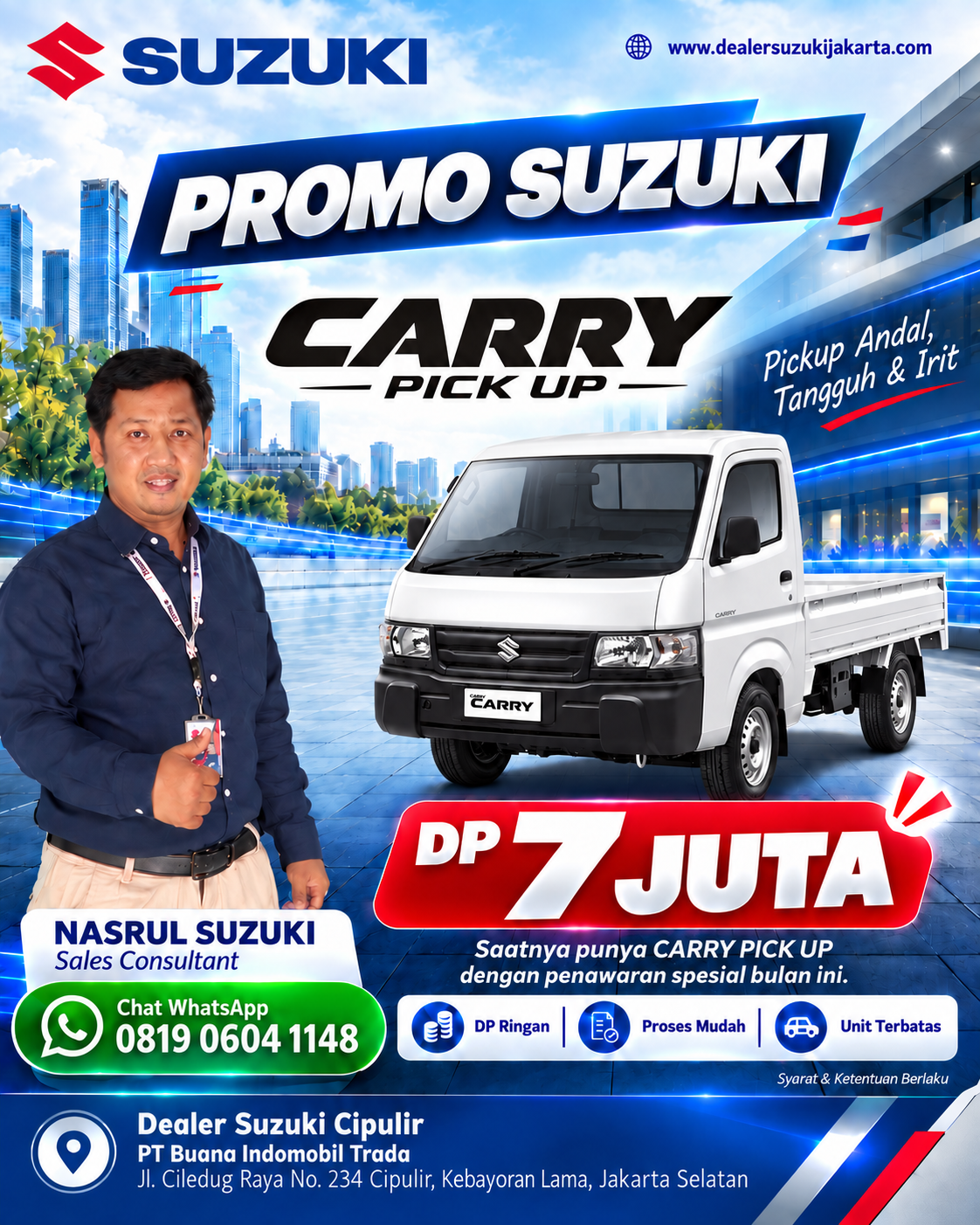 PROMO SUZUKI CARRY PICK UP DP 7 JUTA 2026 - DEALER SUZUKI CIPULIR JAKARTA