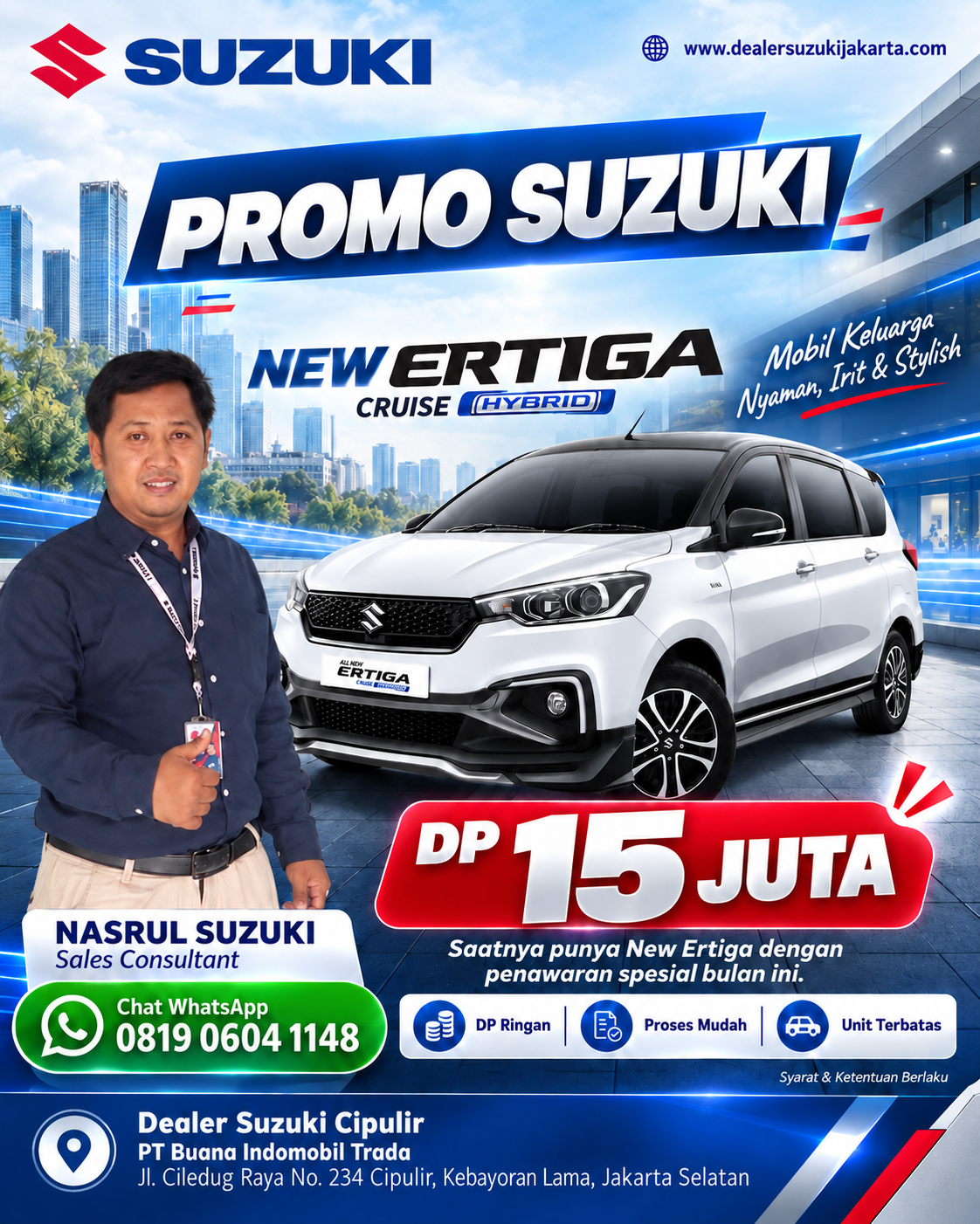 PROMO SUZUKI ERTIGA DP 15 JUTA 2026 - DEALER SUZUKI CIPULIR JAKARTA