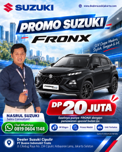 Promo Suzuki Fronx Jakarta: SUV Coupe DP Rp20 Juta di Dealer Cipulir